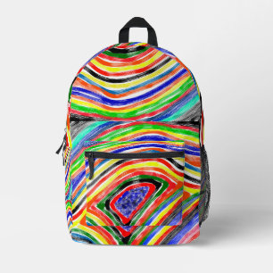 "Farbstrudel" – Abstrakte Kunst-Rucksack Bedruckter Rucksack