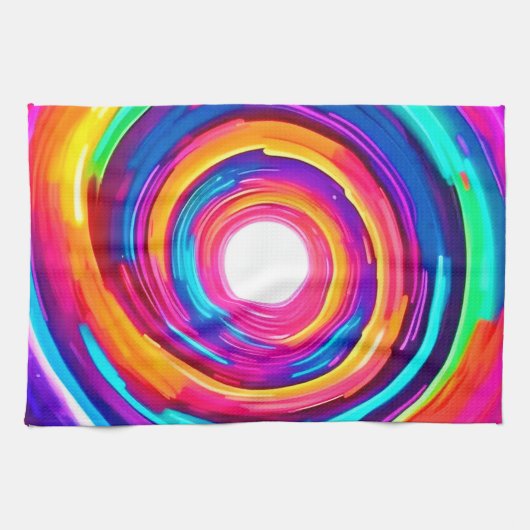 Farbstrudel: Dynamisches Design Geschirrtuch (Horizontal)