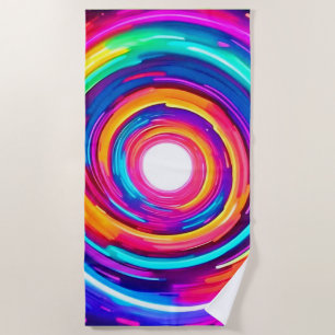 Farbstrudel: Dynamisches Design Strandtuch