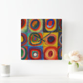 Farbstudie, 1913 von Wassily Kandinsky Quadratische Wanduhr (Zuhause)