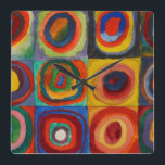 Farbstudie, 1913 von Wassily Kandinsky Quadratische Wanduhr<br><div class="desc">Wassily Kandinsky - Farbstudie,  Quadrate mit konzentrischen Kreisen,  1913. Wassily Wassiljewitsch Kandinsky (1866-1944) war ein russischer Maler und Kunsttheoretiker.</div>