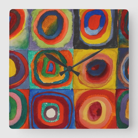 Farbstudie, 1913 von Wassily Kandinsky Quadratische Wanduhr (Vorderseite)