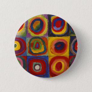 Farbstudie: Quadrate mit konzentrischen Kreisen Button