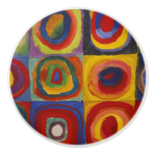 Farbstudie: Quadrate mit konzentrischen Kreisen Keramikknauf