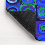 Farbstudie Quadrate Quadrate Blau Kreise Mousepad (Ecke)