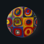 Farbstudie über Quadrat-Kreise von Kandinsky Button<br><div class="desc">Eine der bedeutendsten Werken von Wassily Kandinsky,  einem der Gründer abstrakter Kunst: Kandinsky nahm seinen Platz in der Geschichte als einer der einzigartigen Künstler ein,  der in der Weltkunst neue Wege beschritten hat.</div>