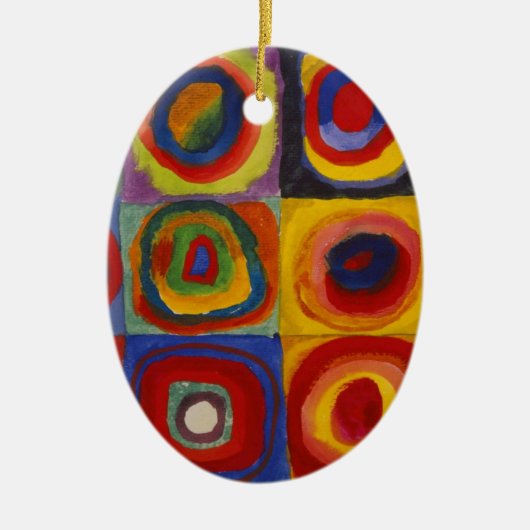 Farbstudie über Quadrat-Kreise von Kandinsky Keramik Ornament (Vorne)