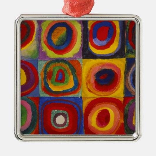 Farbstudie über Quadrat-Kreise von Kandinsky Ornament Aus Metall (Vorne)