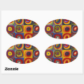 Farbstudie über Quadrat-Kreise von Kandinsky Ovaler Aufkleber (Blatt)