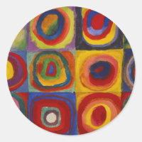 Farbstudie über Quadrat-Kreise von Kandinsky
