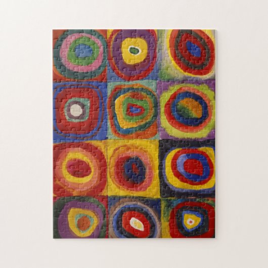 Farbstudie über Quadrate Circles Kunst Astract Puzzle (Vertikal)