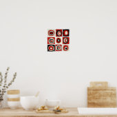 Farbstudie über schneeweiße Leinwand Poster (Küche)