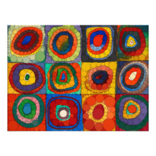 Farbstudie, Unendlichkeitspunkte von Wassily Kandi Fotodruck