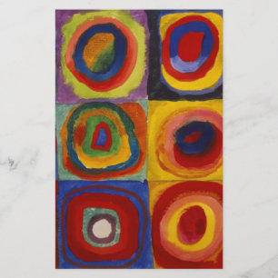 Farbstudie von Quadraten Kreisen Briefpapier