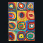 Farbstudie | Wassily Kandinsky Geschirrtuch<br><div class="desc">Kunstmalerei mit dem Titel Color Study,  Squares with Concentric Circles (1913) von der russischen Künstlerin Wassily Kandinsky. Original-Kunstwerk ist eine farbenfrohe abstrakte Studie mit Aquarell,  Gouache und Crison auf Papier. Verwenden Sie die Entwurfstools,  um einen benutzerdefinierten Text hinzuzufügen oder das Bild zu personalisieren.</div>