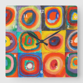 Farbstudie | Wassily Kandinsky Quadratische Wanduhr (Vorderseite)