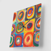 Farbstudie | Wassily Kandinsky Quadratische Wanduhr (Winkel)