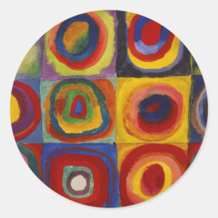 Farbstudie zu den Quadratzunden Runder Aufkleber