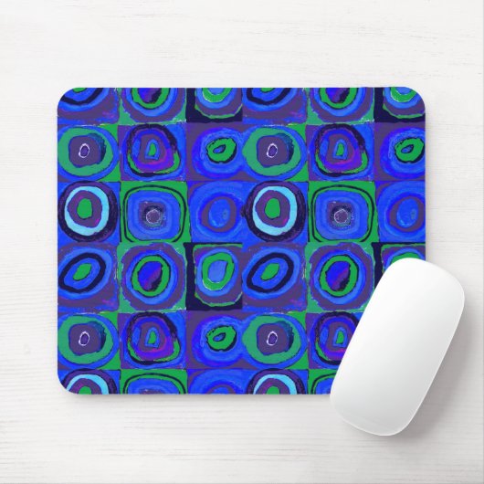 Farbstudien Quadrate Squares Blue Circles Mousepad (Mit Mouse)