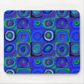 Farbstudien Quadrate Squares Blue Circles Mousepad (Vorne)