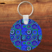 Farbstudien Quadrate Squares Blue Circles Schlüsselanhänger (Vorderseite)