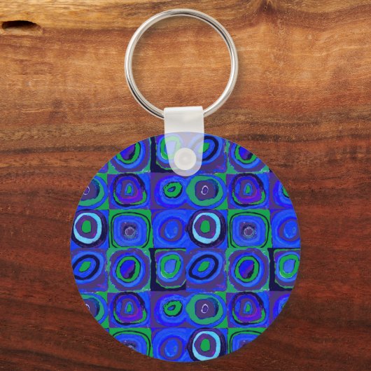 Farbstudien Quadrate Squares Blue Circles Schlüsselanhänger (Vorderseite)