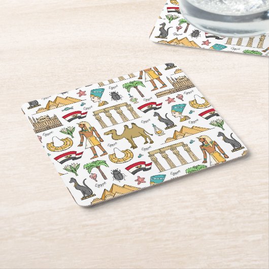 Farbsymbole in Ägypten Rechteckiger Pappuntersetzer (angewinkelt)