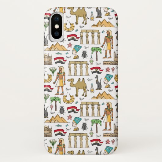 Farbsymbole von Ägypten-Muster Case-Mate iPhone Hülle (Rückseite)