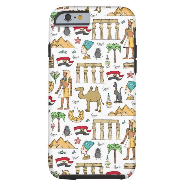 Farbsymbole von Ägypten-Muster Case-Mate iPhone Hülle (Rückseite)