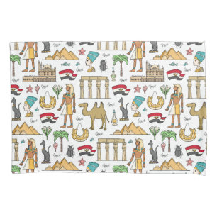 Farbsymbole von Ägypten-Muster Kissenbezug