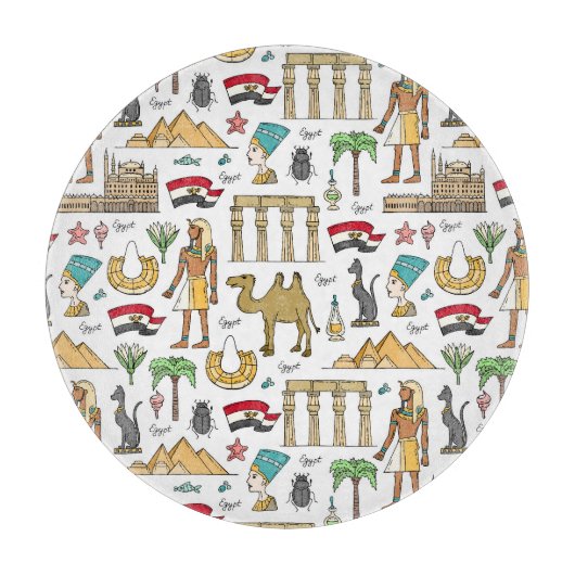 Farbsymbole von Ägypten-Muster Schneidebrett (Vorderseite)