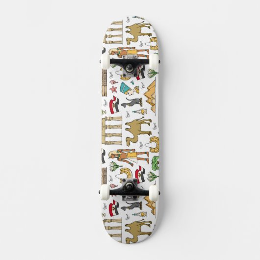Farbsymbole von Ägypten-Muster Skateboard (Vorderseite)