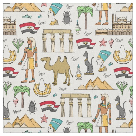 Farbsymbole von Ägypten-Muster Stoff (Nahaufnahme)