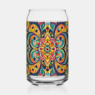 Farbsymphonie Mandala – Kräftige psychedelische Bl Dosenglas