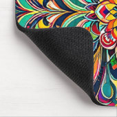 Farbsymphonie Mandala – Kräftige psychedelische Bl Mousepad (Ecke)