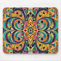Farbsymphonie Mandala – Kräftige psychedelische Bl