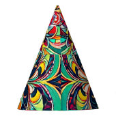 Farbsymphonie Mandala – Kräftige psychedelische Bl Partyhütchen (Rückseite)