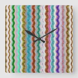 Färbt mit schmarotzerartigen Streifen Quadratische Wanduhr