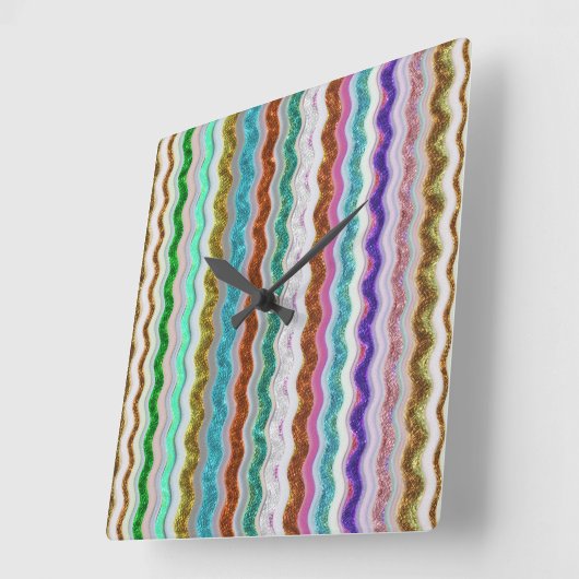 Färbt mit schmarotzerartigen Streifen Quadratische Wanduhr (Winkel)