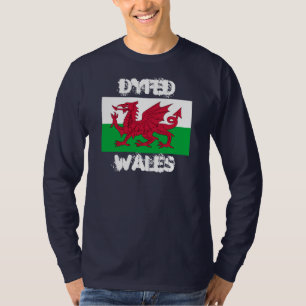 Färbt, Wales mit walisischer Flagge T-Shirt