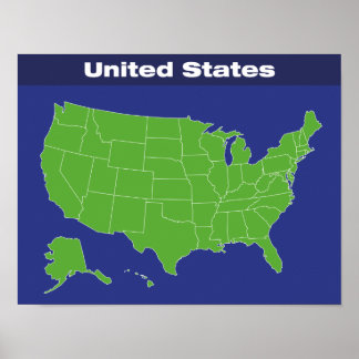 Farbtabelle der Staaten Poster