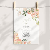 Farbtabelle und grün Tischnummer