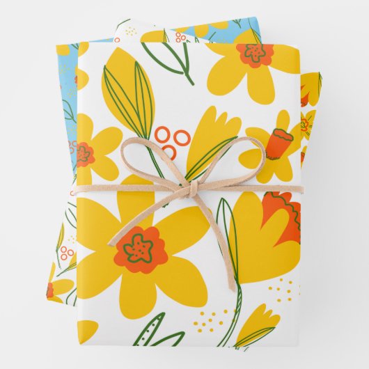 Farbtafel mit gelben und orangefarbenen Farbtönen Geschenkpapier Set (Beispiel)