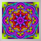 Farbtanz, abstrakter Kaleidoskop Wallart Poster (Vorne)