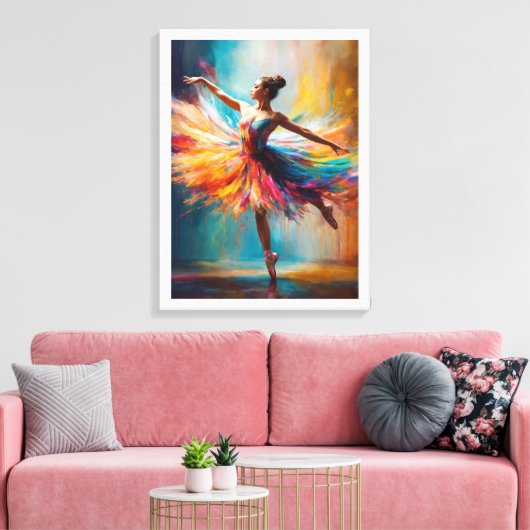 Farbtanz Leinwanddruck (Insitu (Wohnzimmer))