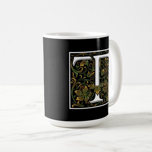 FarbTasse des Monogramm-T Kaffeetasse (VorderseiteRechts)