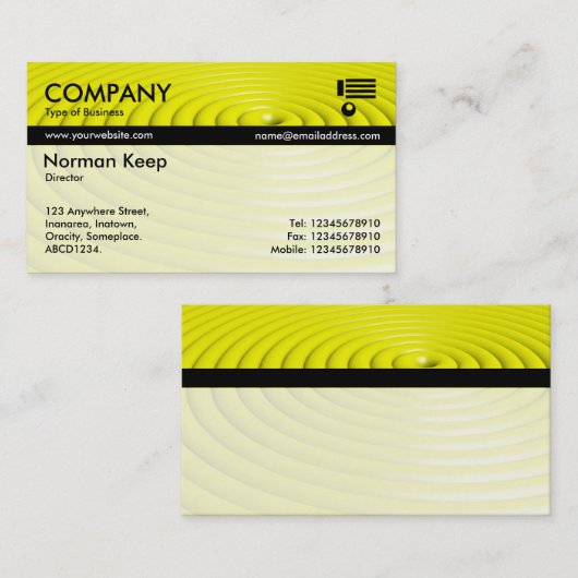 Farbtex verbannt - Konzentrierte Ringe - Gelb Visitenkarte (Vorne/Hinten)