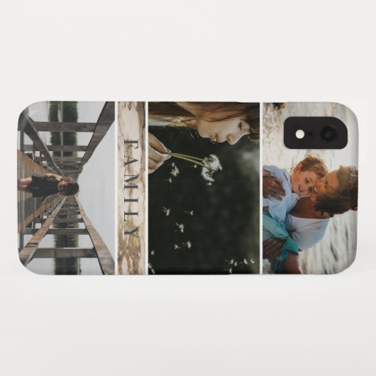 Farbtext Weißer Marmor 3 BilderCollage Case-Mate iPhone Hülle (Rückseite (Horizontal))