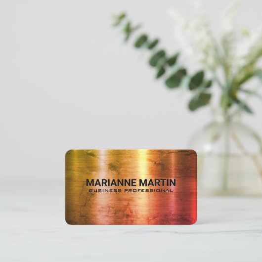 Farbtextur Metall gebürstet Visitenkarte (Stehend Vorderseite)