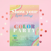 Farbthema Erwachsene Party Einladung